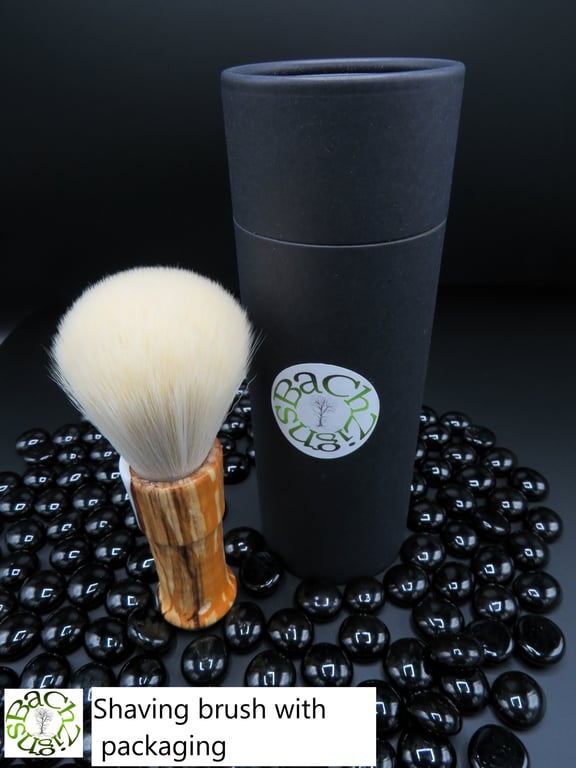 Handcrafted Shaving Brush Beech & White resin.SKU–SB 11