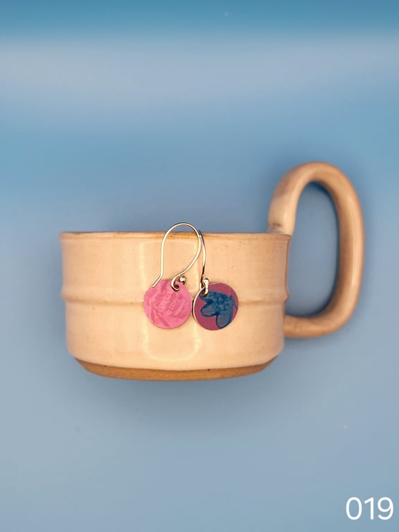 Handmade Aluminium and Silver Reversible Earrings - 019