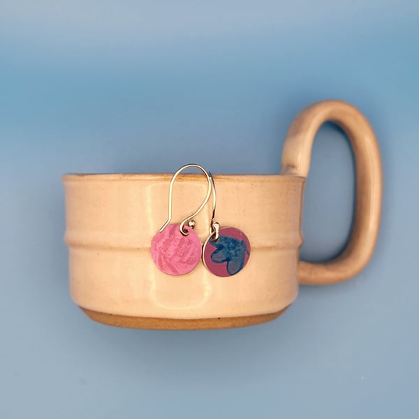 Handmade Aluminium and Silver Reversible Earrings - 019