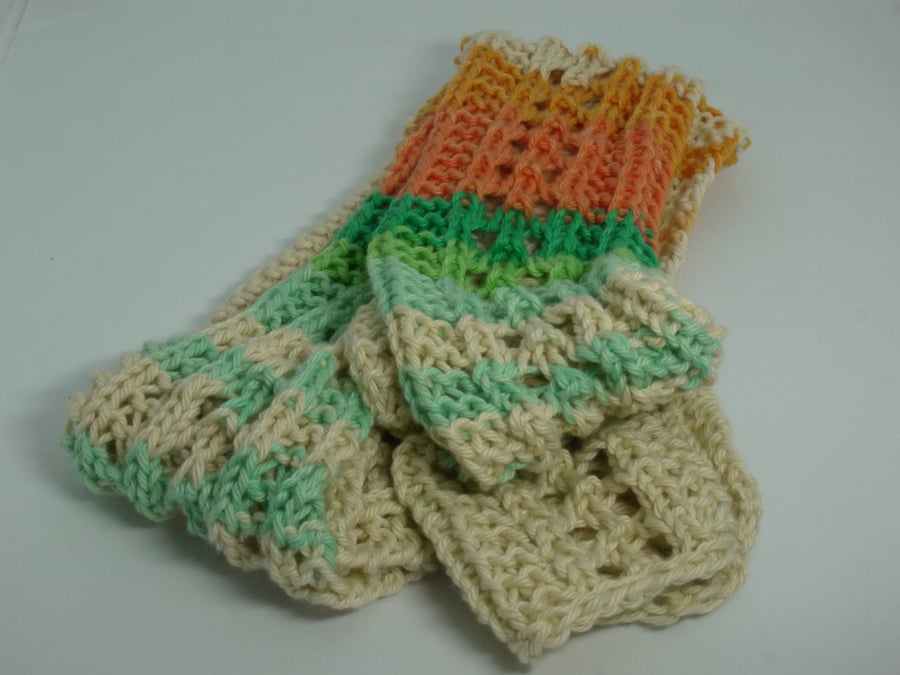 Loom Knitted Cotton Desert Summer Scarf