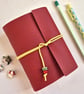Red Leather Journal, Notebook or Sketchbook, with Renaissance Lining - Image 3