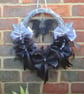 Gorgeous Black and Silver Ribbon Batty Wreath - Image 3