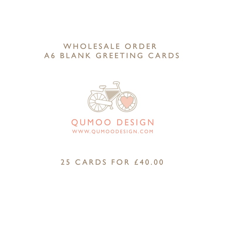  Wholesale Order your choice of any x25 QuMoo A6 blank greeting cards 