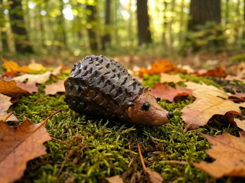 Cute Hedgehog Clay Figurine – Woodland Animal Home Decor