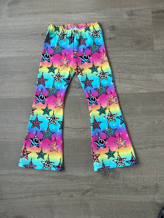Fun Festive Ombre Rainbow Kick Flare Leggings 3 years only left 