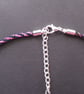 Handmade Necklace, Kumihimo Braid and Pink & Black Murano Glass Bead - Image 8