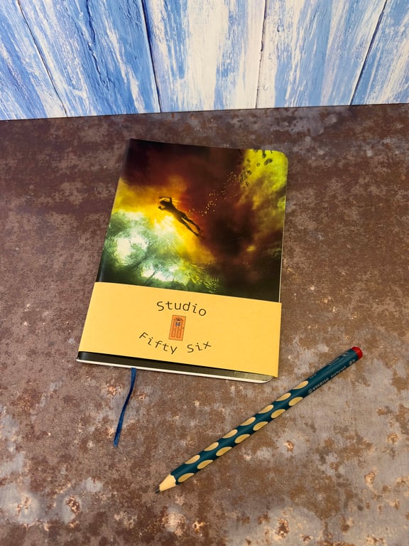 Notebook, Marine themed, A5 (ish), made from up-cycled and recycled materials.