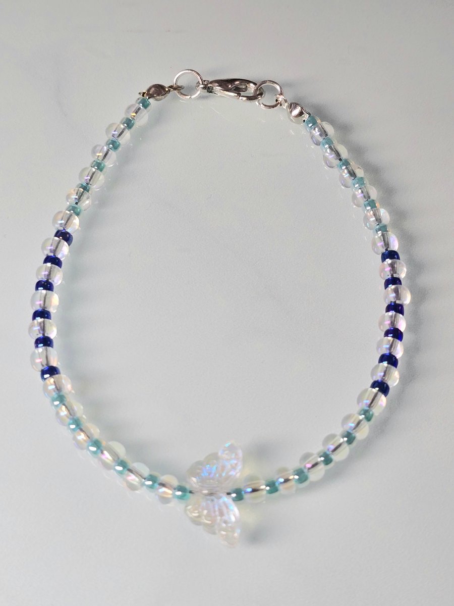 Clear crystal butterfly bracelet 