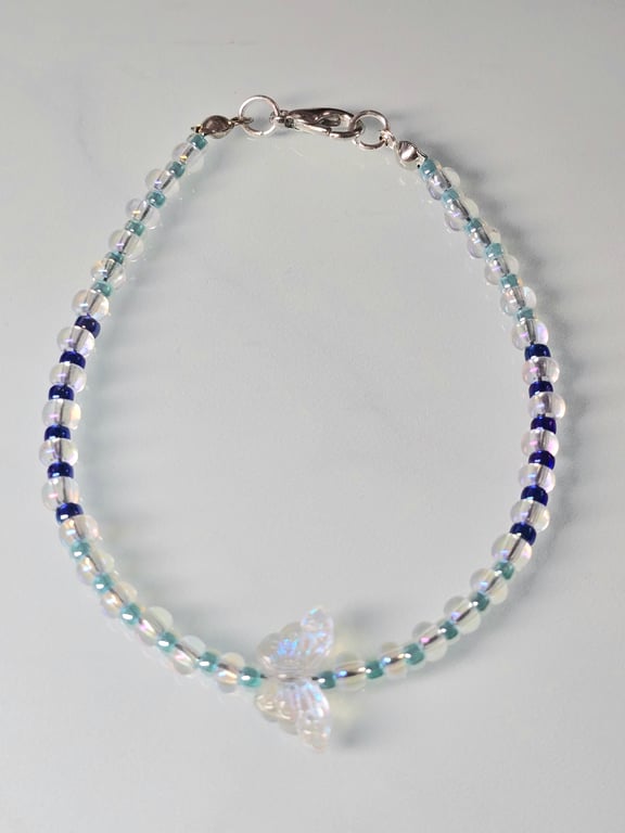 Clear crystal butterfly bracelet 
