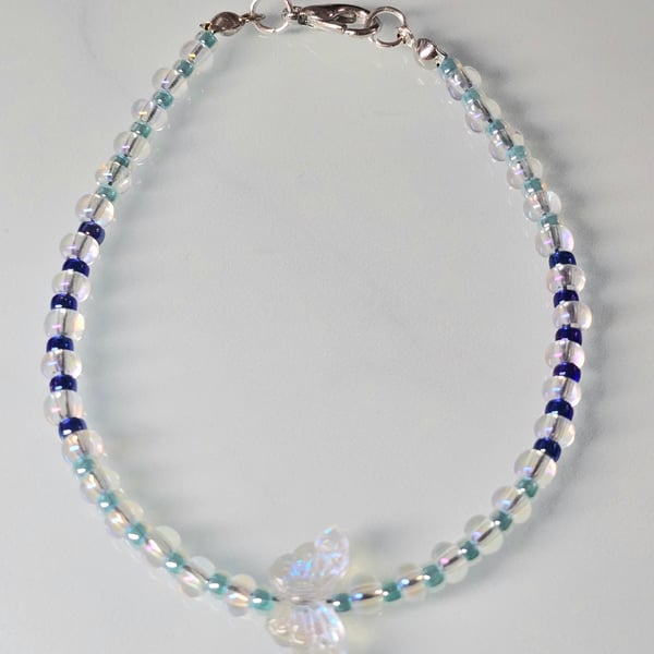 Clear crystal butterfly bracelet 