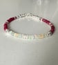 Ethiopian Opal Ruby Bracelet, Sterling Silver Gemstone Bracelet - Image 4