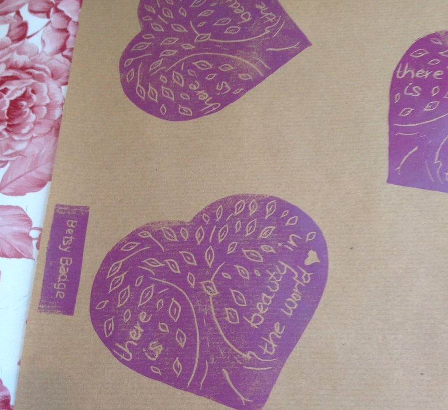Hand Printed Gift Wrap
