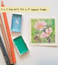 Pink cosmos original art miniature, flower painting, tiny artwork - Image 3