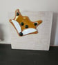 Personalised Fused Glass fox mounted on a chunky block of wood - Image 2