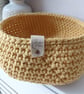 Mustard Yellow crochet basket, catch all basket - Image 2