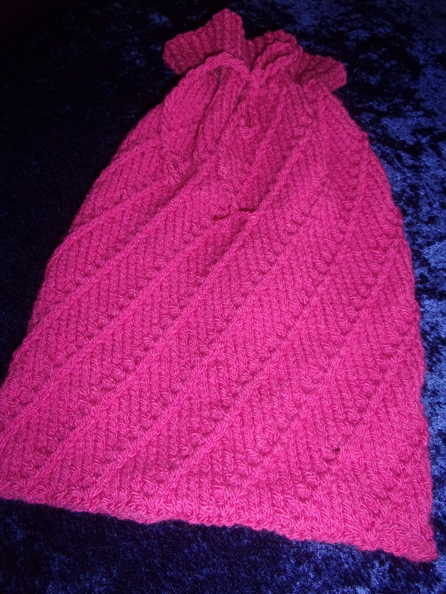 Pink Hand Knitted Hot Water Bottle Cover