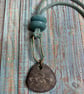 Pebble pendant with brass verdigris finish  - Image 4
