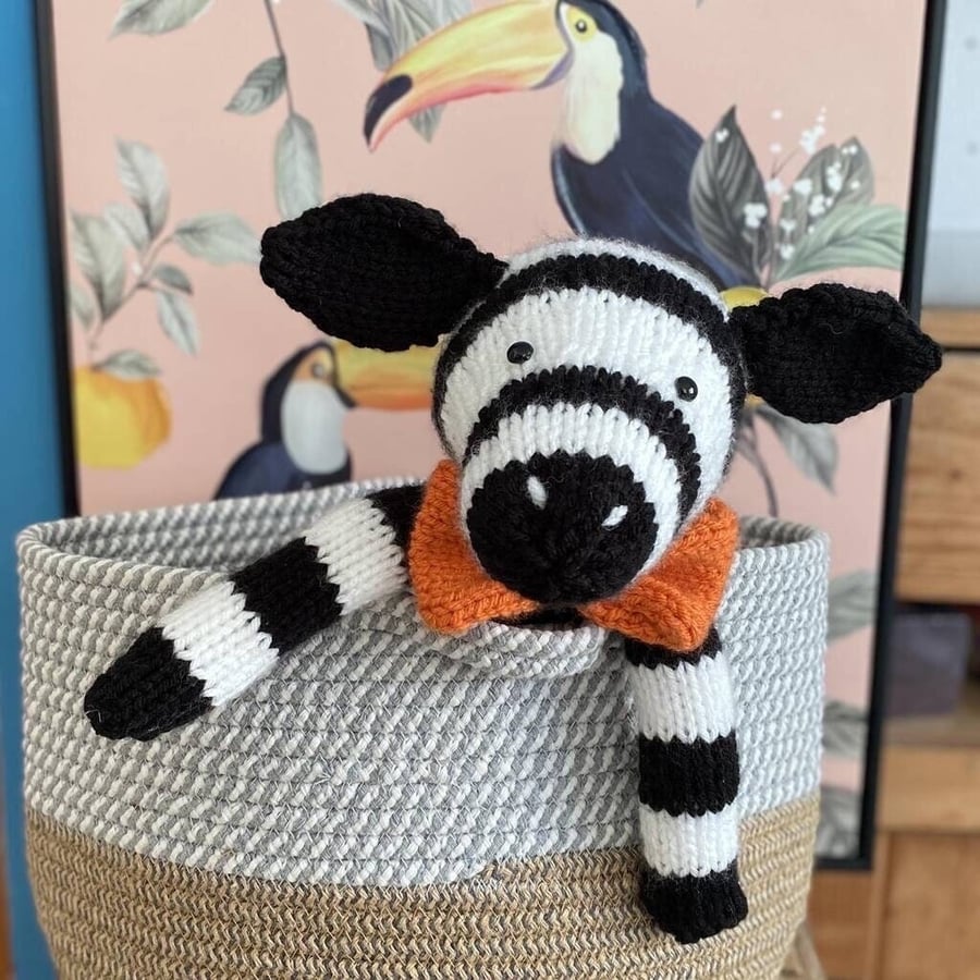 Little Zebra In A Big Bow Tie Knitting Pattern