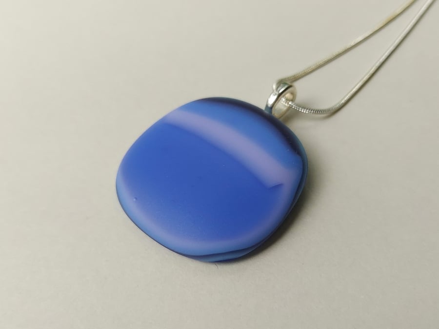 Periwinkle blue pebble style pendant