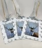Silver stag Christmas gift tags - Image 1