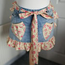 Mini denim apron with ruffle 
