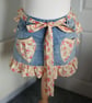 Mini denim apron with ruffle 