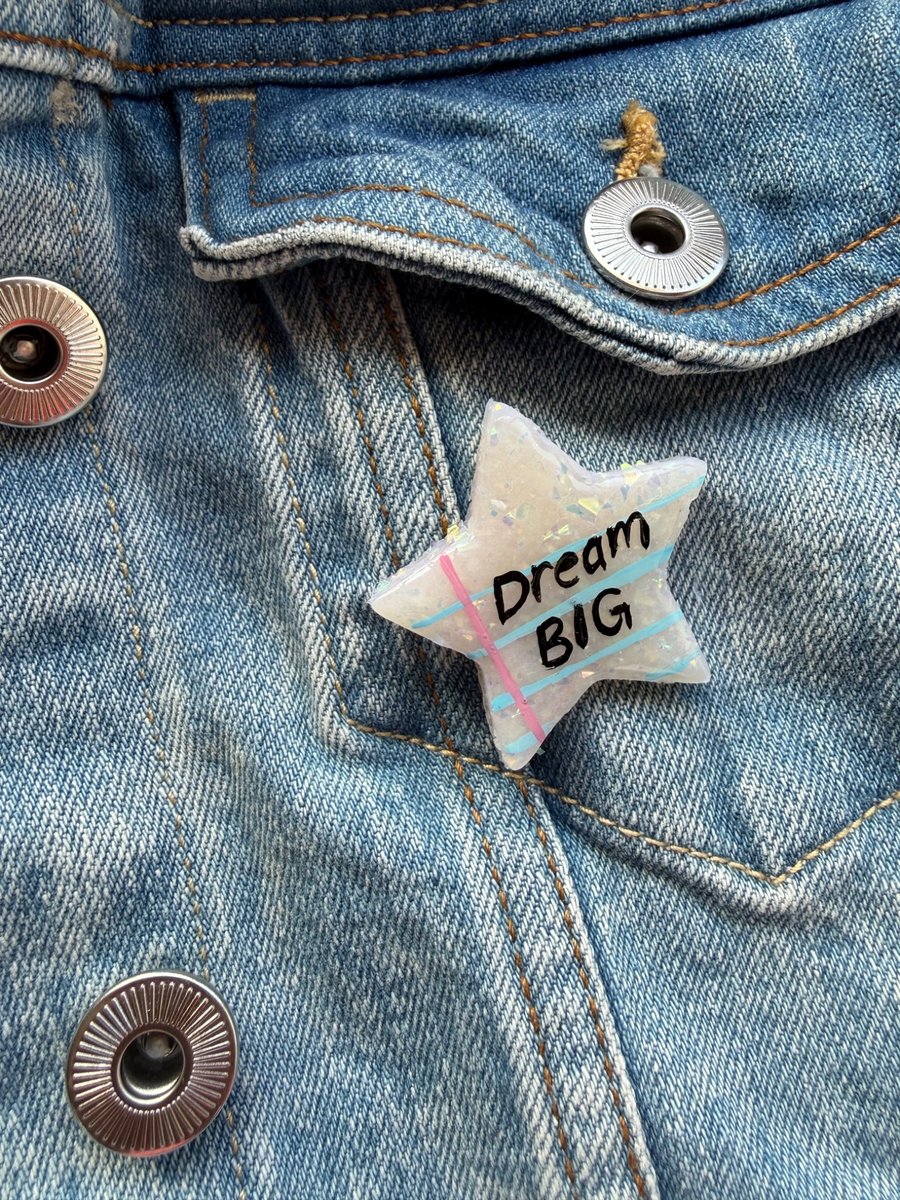 Dream Big - Polymer Clay Sparkly Pin Badge