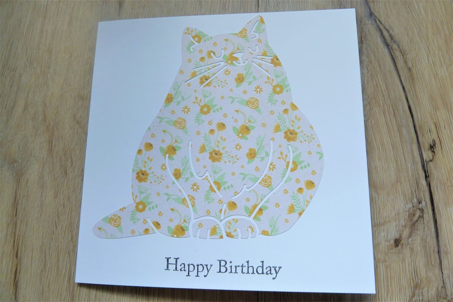 happy birthday cat card