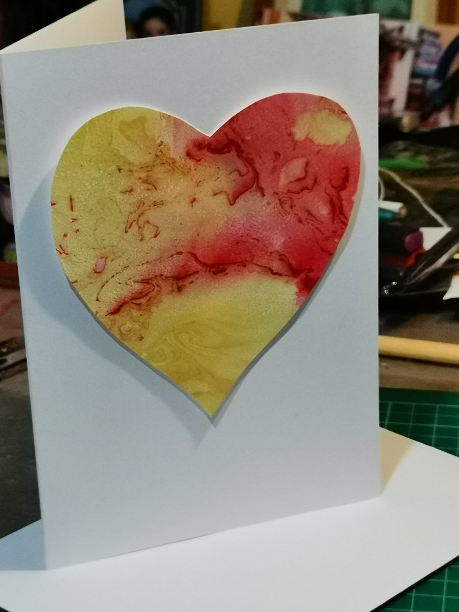 Hand marbled cards