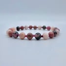 Mixed Gemstone Bracelet In Dusky Pinks, Birthday, Anniversary, Gifts For Her