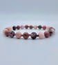 Mixed Gemstone Bracelet In Dusky Pinks, Birthday, Anniversary, Gifts For Her