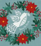 Dove Wreath, blank Christmas  card - Image 1