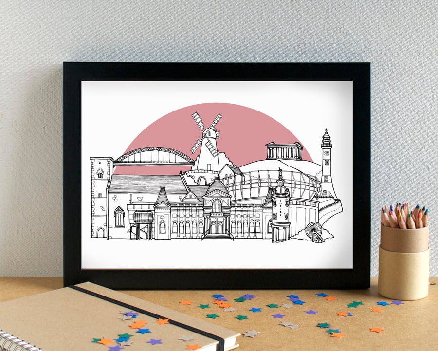 Sunderland Skyline Art Print