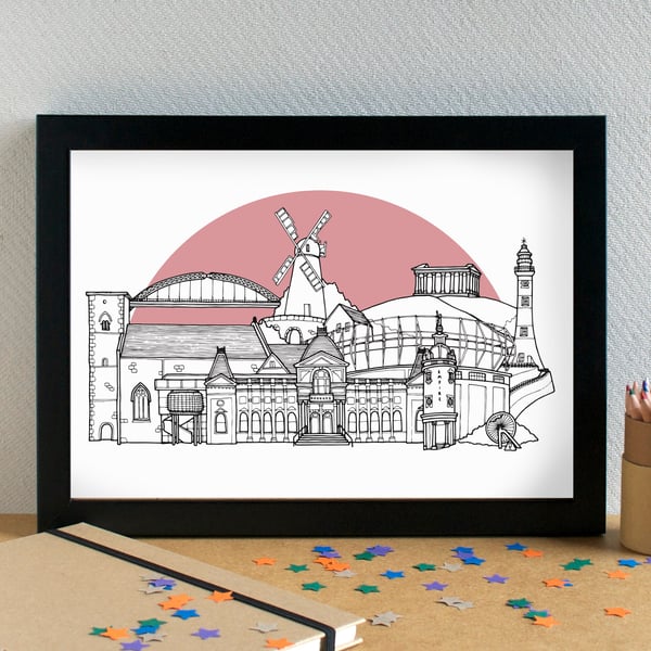 Sunderland Skyline Art Print