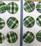 Green Tartan Covered Buttons - Image 2