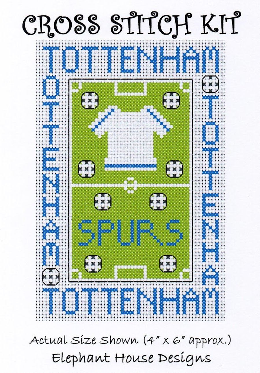 Tottenham Hotspur Spurs Cross Stitch Kit Size 4" x 6" Full Kit