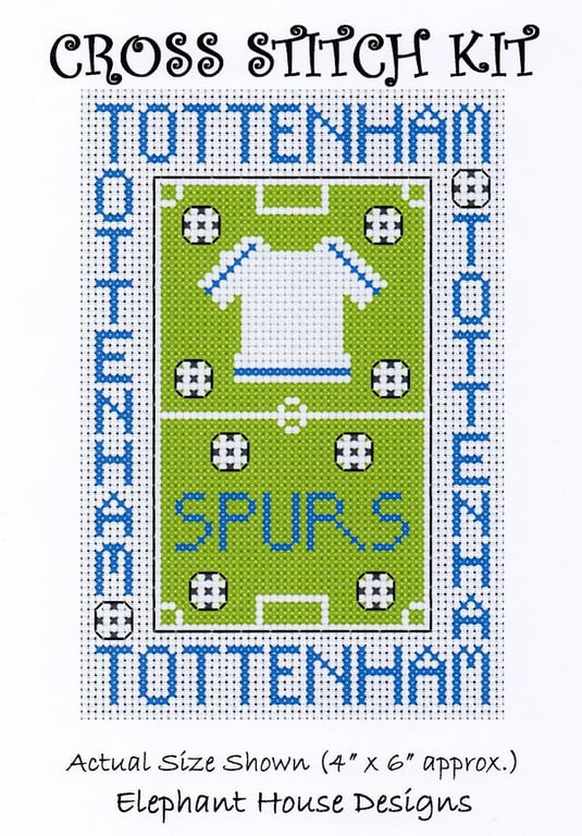 Tottenham Hotspur Spurs Cross Stitch Kit Size 4" x 6" Full Kit