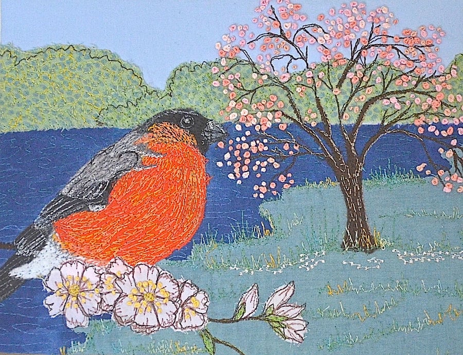 For RA. Bullfinch and Cherry blossom