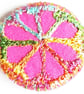 Buttons 1 inch button Hand Dyed Silks and Cottons Free Machine Embroidery Button - Image 1