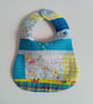 Bib, Newborn bib, patchwork bib, quilted bib, reversible bib, baby gift - Image 1
