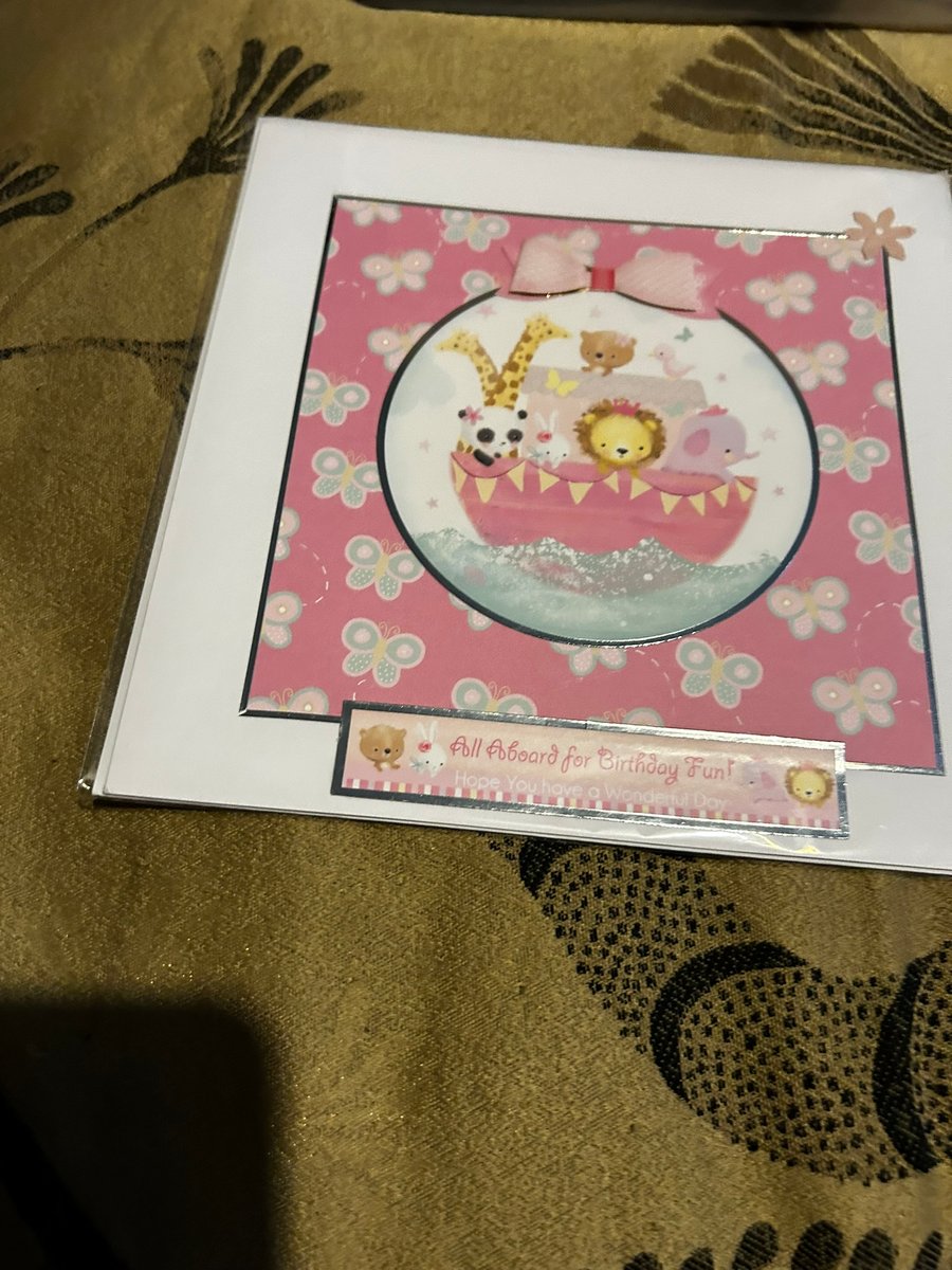 Personalised Pink birthday card for a young girl