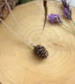 Handmade Pink Bronze Pinecone Necklace