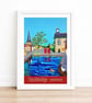 Stockbridge, Hampshire travel poster print by Susie West - Image 3