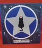 Xmas Star Cat Christmas Card blue - Image 1