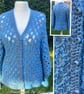 Two tone Blue hexi cardigan - Image 1