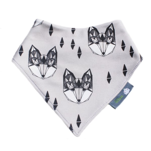 ORGANIC Baby Bandana Dribble Bib in GEOMETRIC FOX HEADS Gift Idea from BellaOski