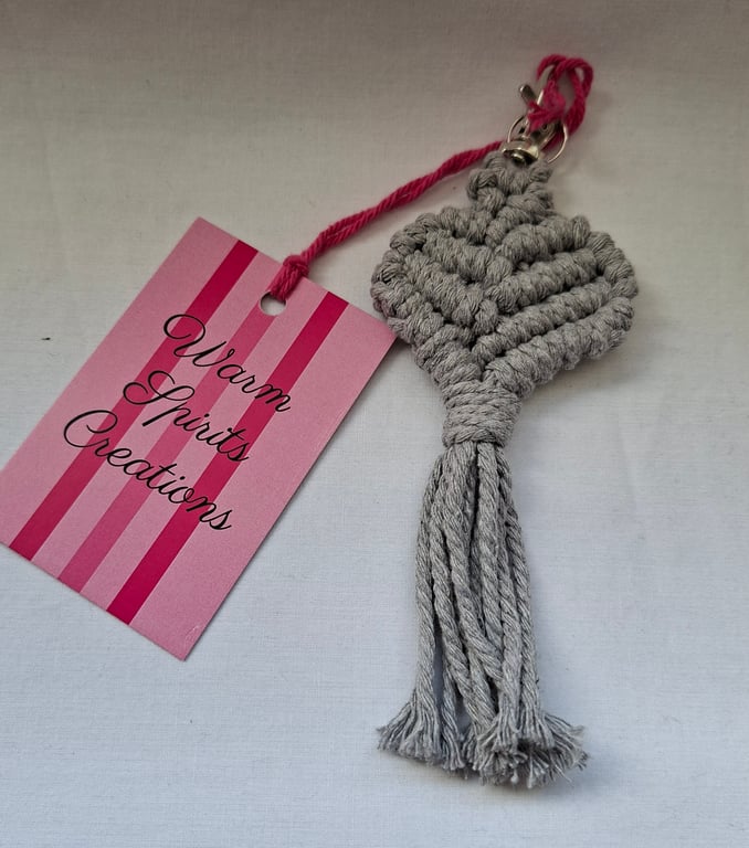 Macrame Heart shaped Keyring