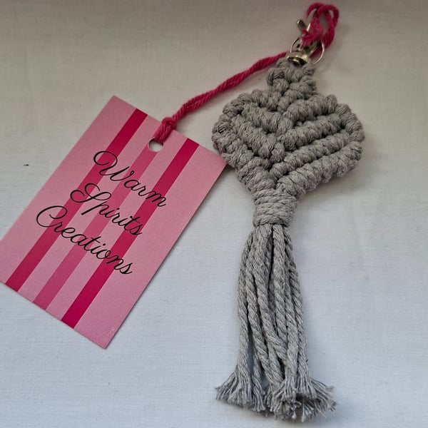 Macrame Heart shaped Keyring