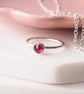 RHODOLITE Garnet Silver Ring 