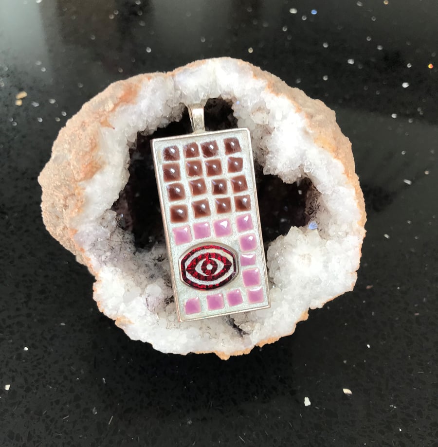 All-seeing Eye Mosaic Pendant - wearable art